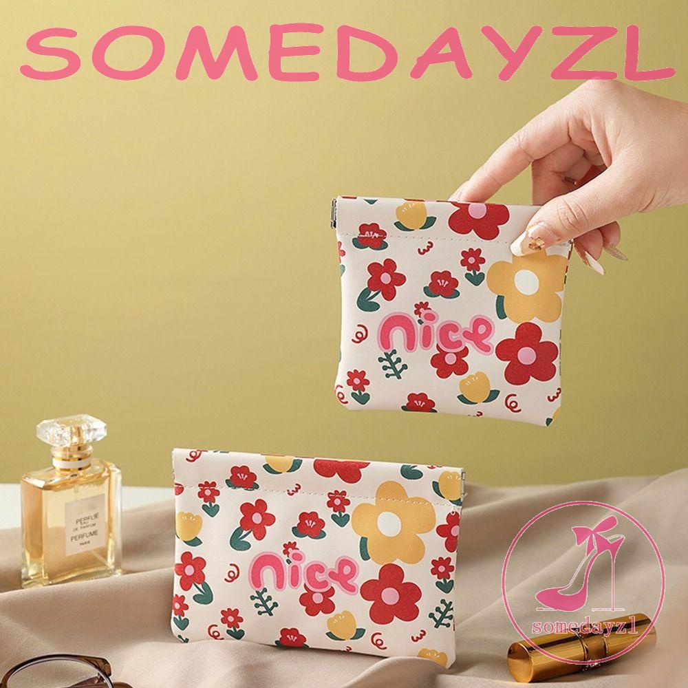 Ví Đựng Tiền Xu / Tai Nghe Mini Bằng Da PU In Họa Tiết Xinh Xắn