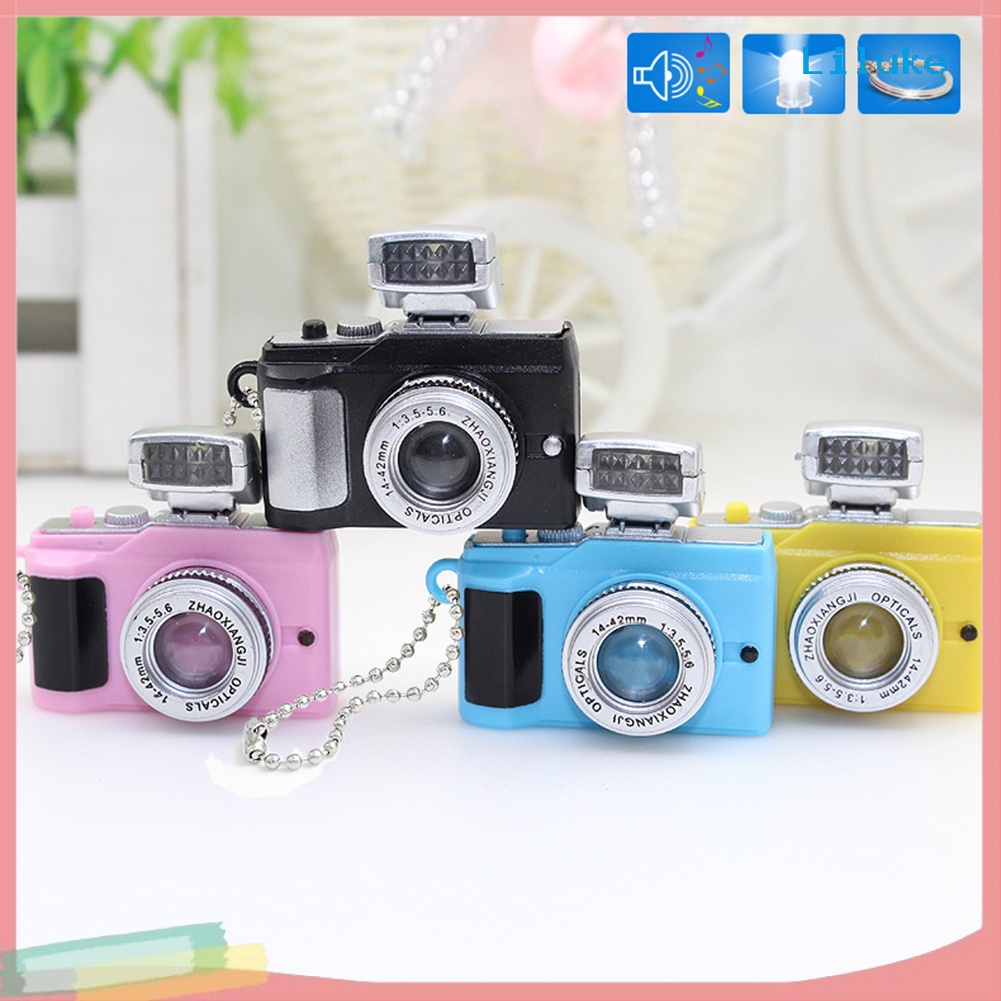 Móc Khóa Hình Máy Ảnh Đèn LED Mini Dễ Thương