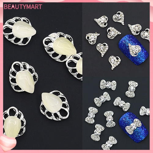 Set 10 MóNg Tay Giả HìNh Nơ / TráI Tim LấP LáNh ThờI Trang Cho Nữ