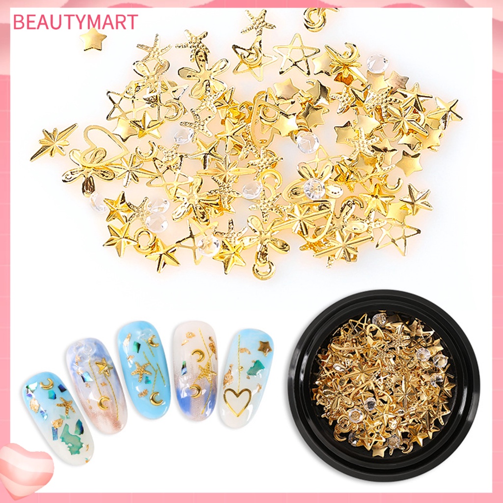 Hạt Dán Trang Trí Móng Tay Bằng Kim Loại Nhiều Màu Sắc DIY Dành Cho Nữ