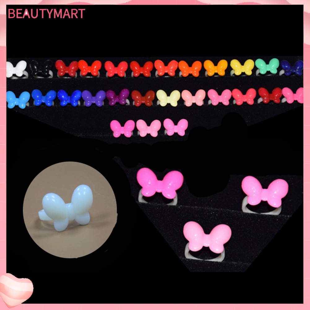 Set 50 Nhẫn Hình Bướm Dễ Thương Dùng Trưng Bày Lọ Sơn Móng Tay Gel UV