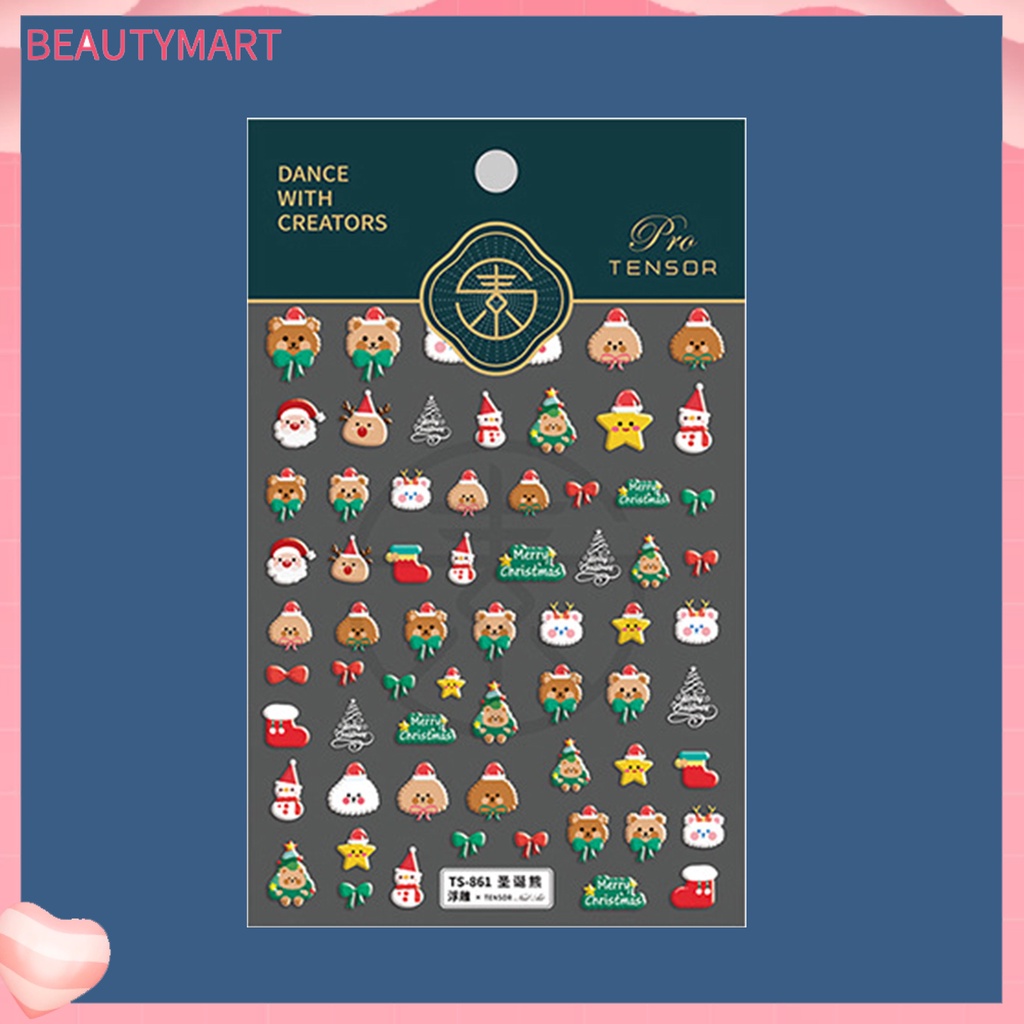 Miếng Dán Trang Trí Móng Tay 5D Chủ Đề Giáng Sinh