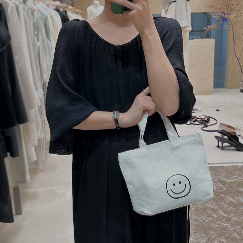 Túi vải Họa Tiết Mặt Cười Đơn Giản Thời Trang 2023