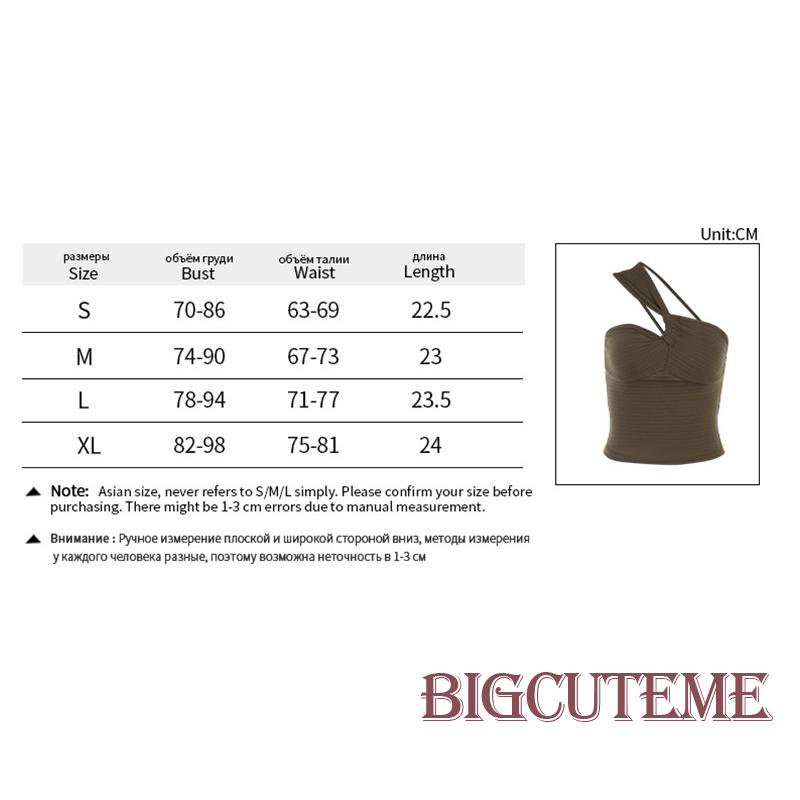 Áo Croptop Sát Nách Màu Trơn Lệch Vai Thời Trang Mùa Hè Cho Nữ