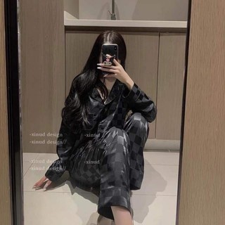 Đồ bộ nữ pijama lụa gấm xước dài tay mặc nhà KOSAVA