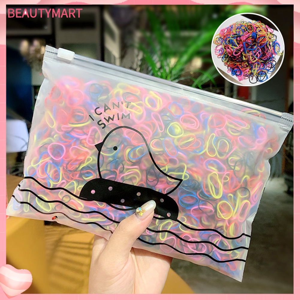 Túi 1000 Dây Buộc Tóc Co Giãn Nhiều Màu Sắc Dùng Một Lần Dành Cho Nữ