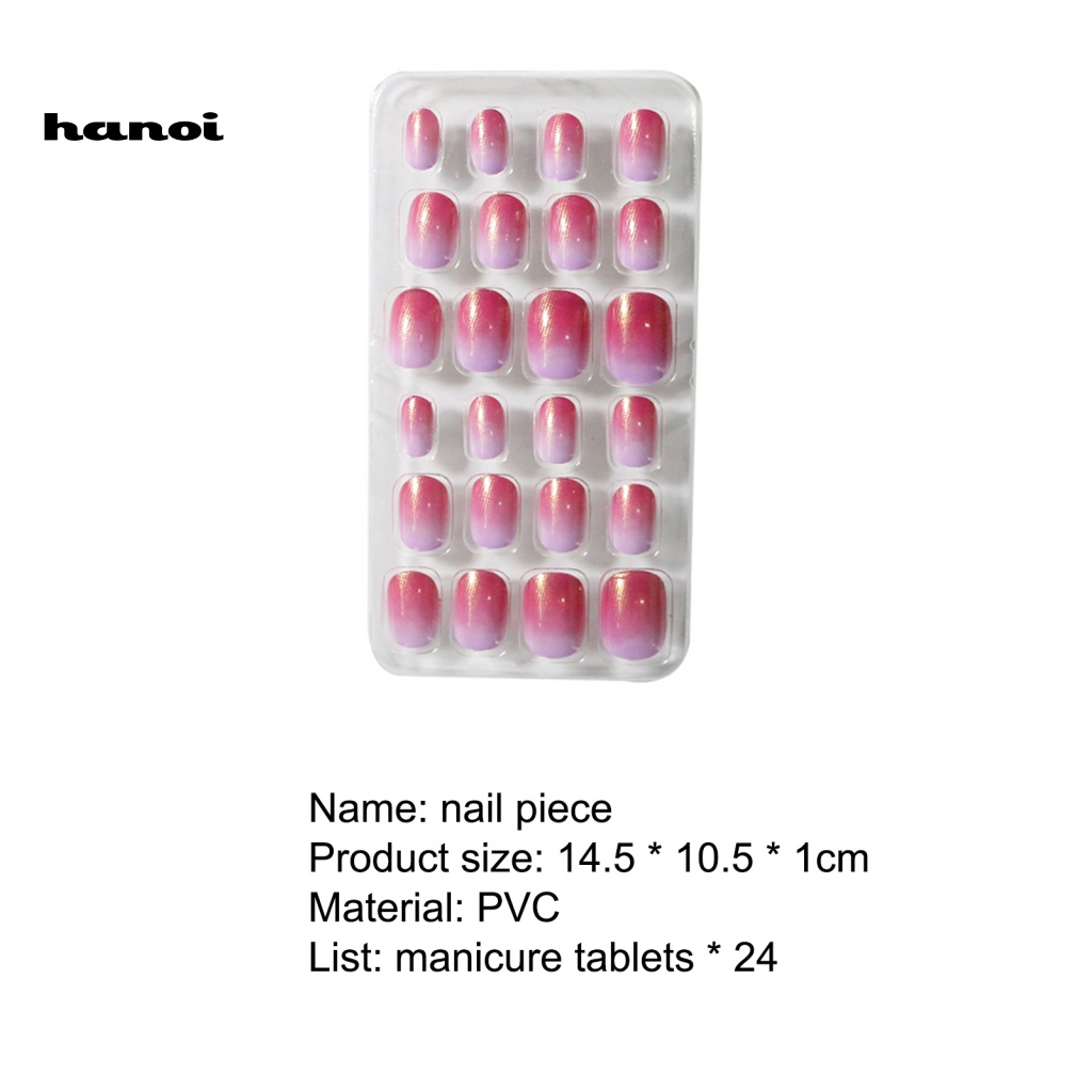 Bộ 24 Miếng Dán Móng Tay Bằng PVC Lâu Trôi Hình Trái Tim Cho Nữ