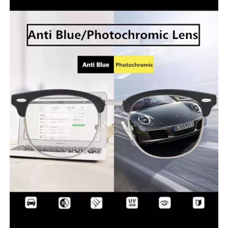 Kính Mát Gọng Vuông Chống Tia Bức Xạ &amp; Ánh Sáng Xanh Cho Nam &amp; Nữ