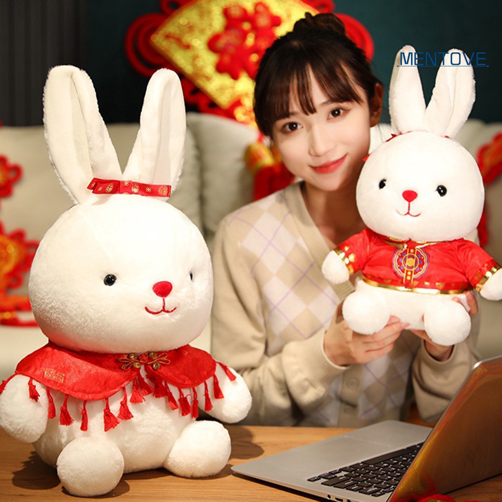Thỏ Nhồi Bông May Mắn Phong Cách Trung Hoa Dễ Thương Cho Năm Mới 2023