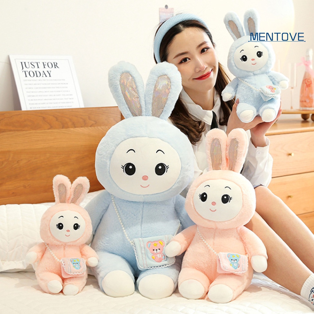 [MT] Thỏ Nhồi Bông Mềm Mại Trang Trí Ghế Sofa Màu Xanh Lam / Hồng Đáng Yêu Làm Quà Giáng Sinh