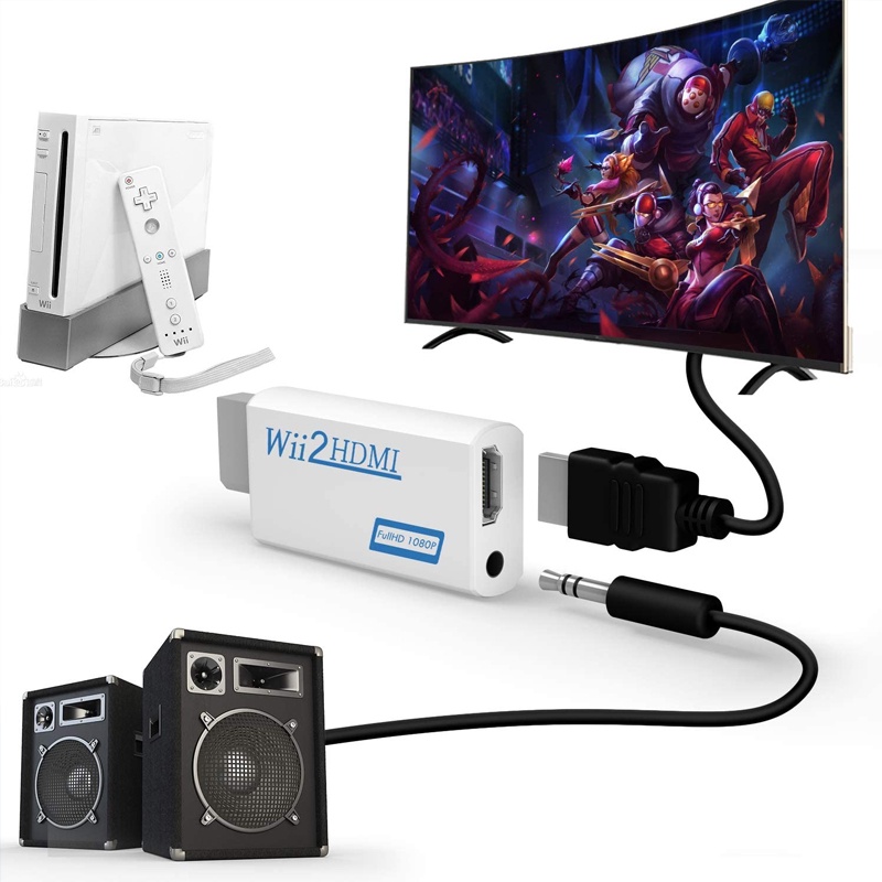 Bộ ChuyểN ĐổI Âm Thanh 3.5mm Sang HDMI Full HD 1080P Wii 2 HDMI Cho PC HDTV