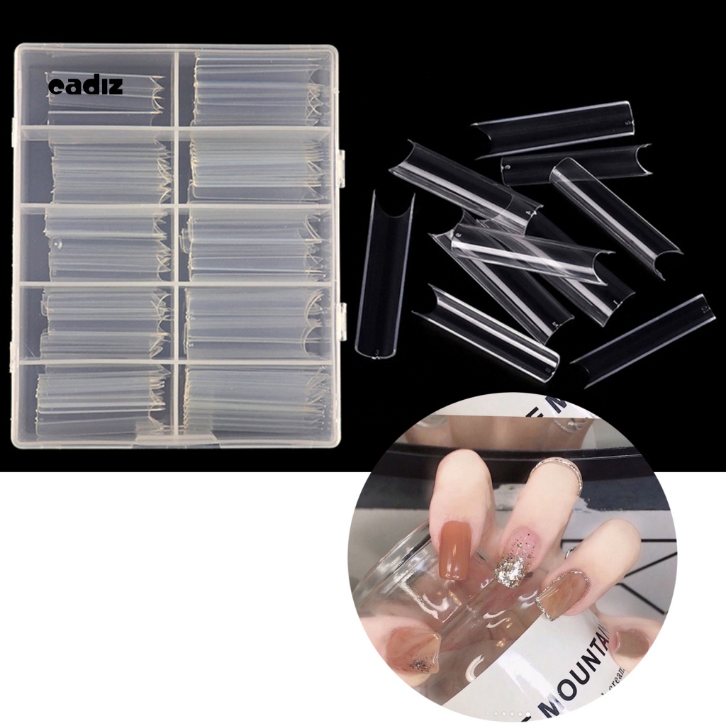 Hộp 100 Móng Tay Giả Bằng ABS Che Phủ Toàn Diện Trang Điểm Chuyên Nghiệp Cho Gia Đình