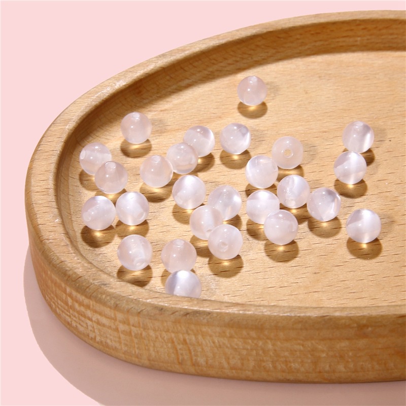 Chuỗi Hạt Resin 6 / 8 / 10mm Hình Mắt Mèo Làm Trang Sức Thủ Công