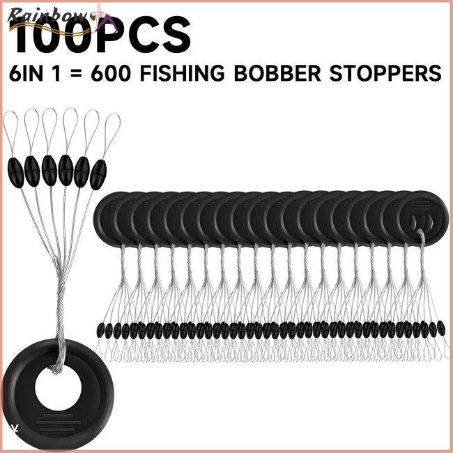 Set 100 Nút Cao Su Chặn Dây Câu Cá 0.2-5 4 Kích Cỡ#