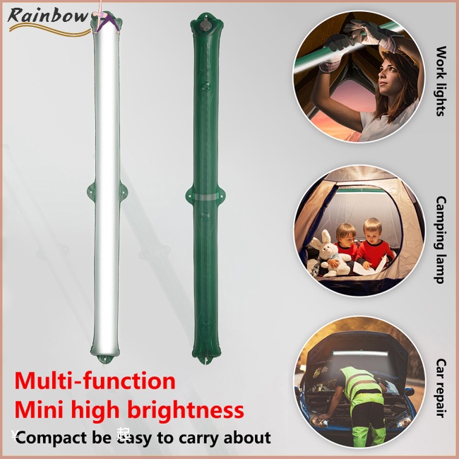 Bộ 2 Đèn Led Cắm Trại Bơm Hơi Có Thể Gấp Gọn Kèm Sạc Usb Tiện Dụng