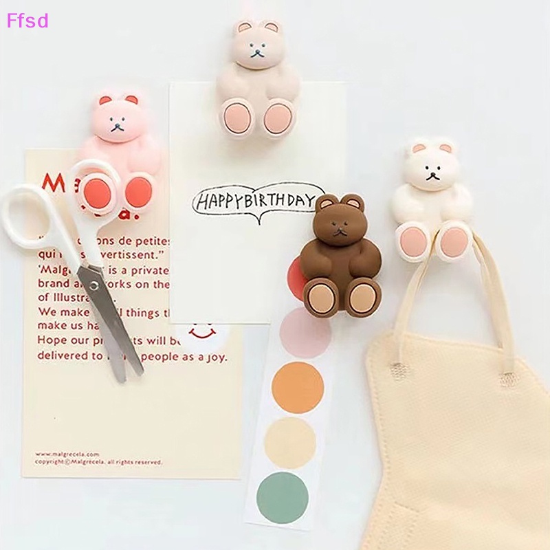 {Ffsd} Giá Đỡ Bàn Chải Đánh Răng &amp; Móc Hít Chân Không Hình Gấu Hoạt Hình Sắp Xếp