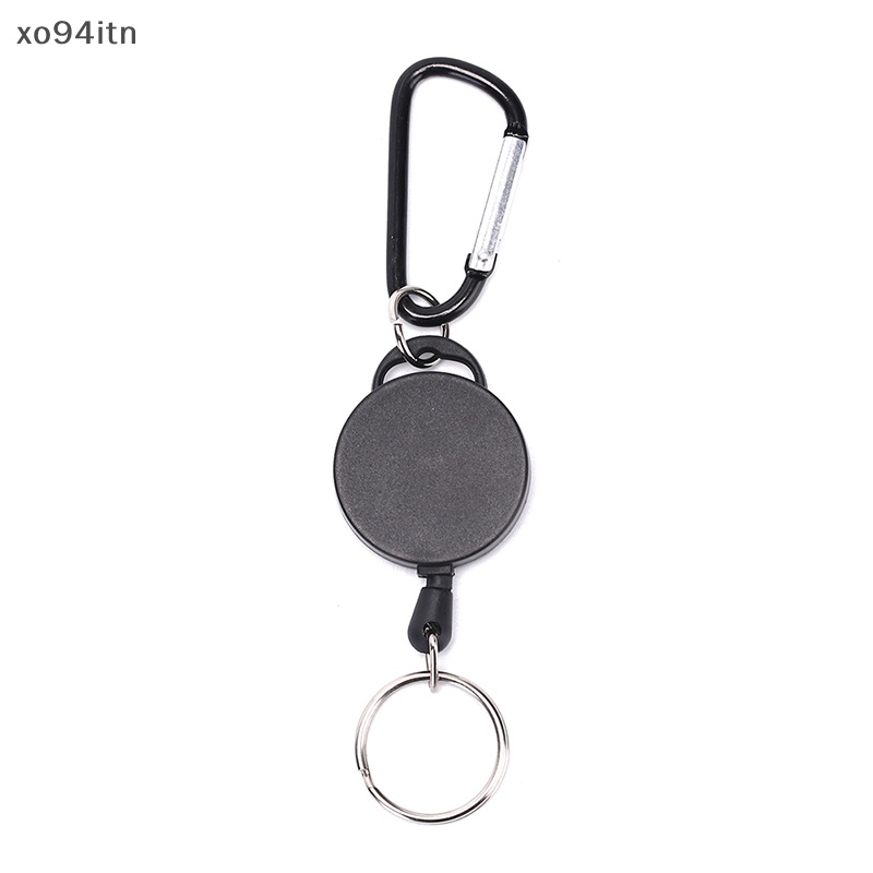 Tn Móc Chìa Khóa Bằng Thép Cuộn Dây Màu Đen Có Thể Thu Gọn n