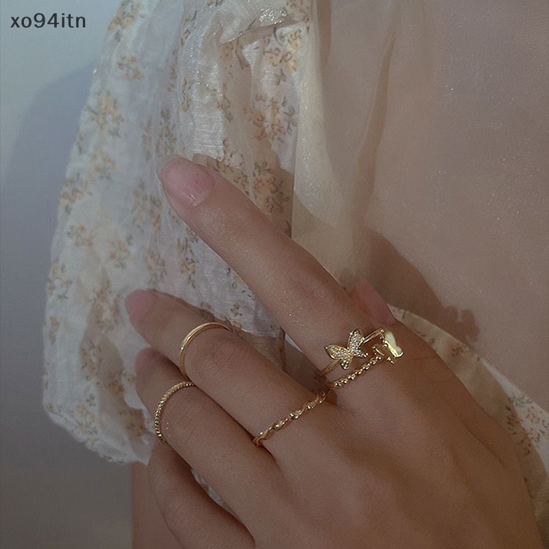 Set 4 Nhẫn Đeo Khớp Ngón Tay Phong Cách Bohemian Thời Trang Cho Nữ