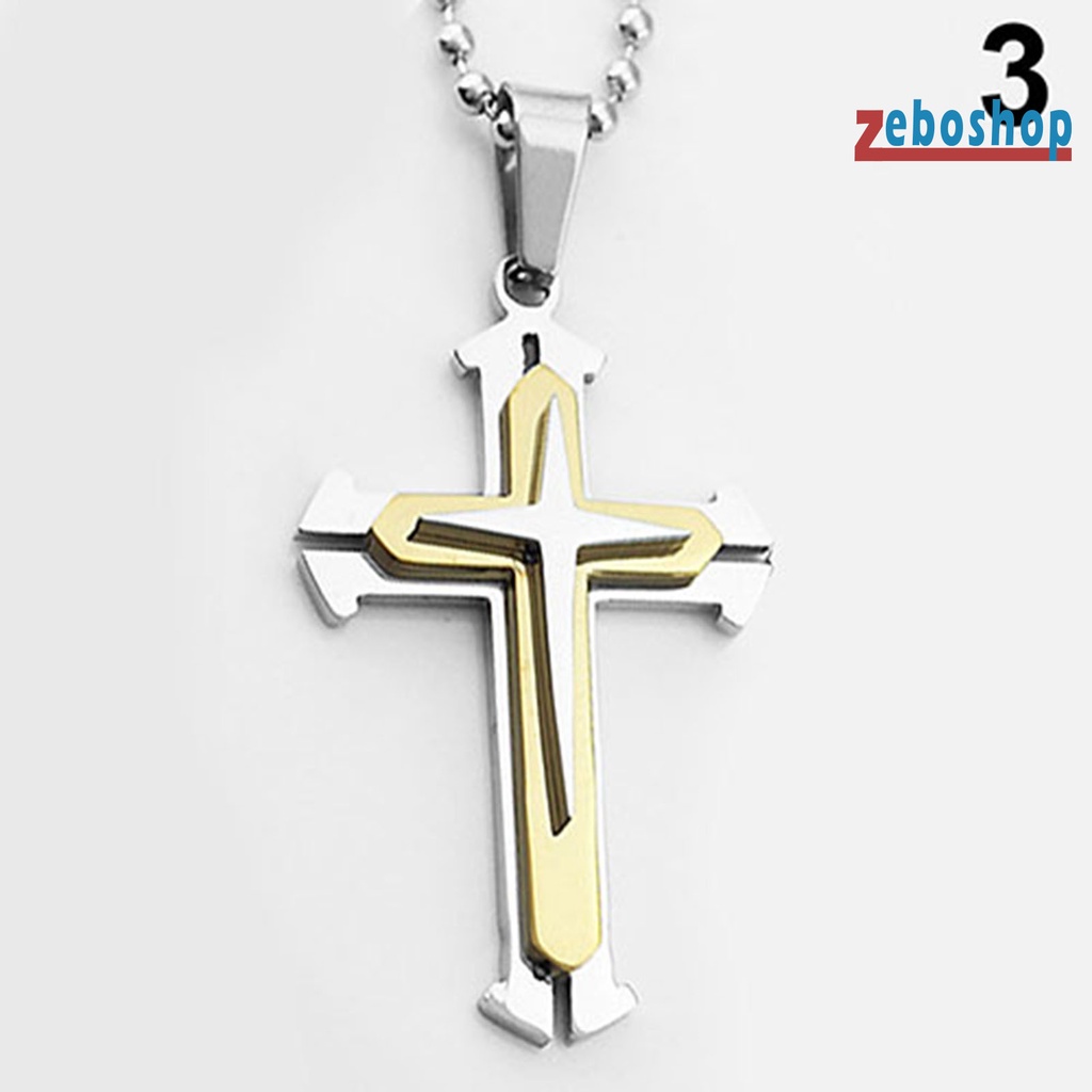 Vòng cổ Thép Không Gỉ Mặt Thánh Giá Thời Trang Cho Nam