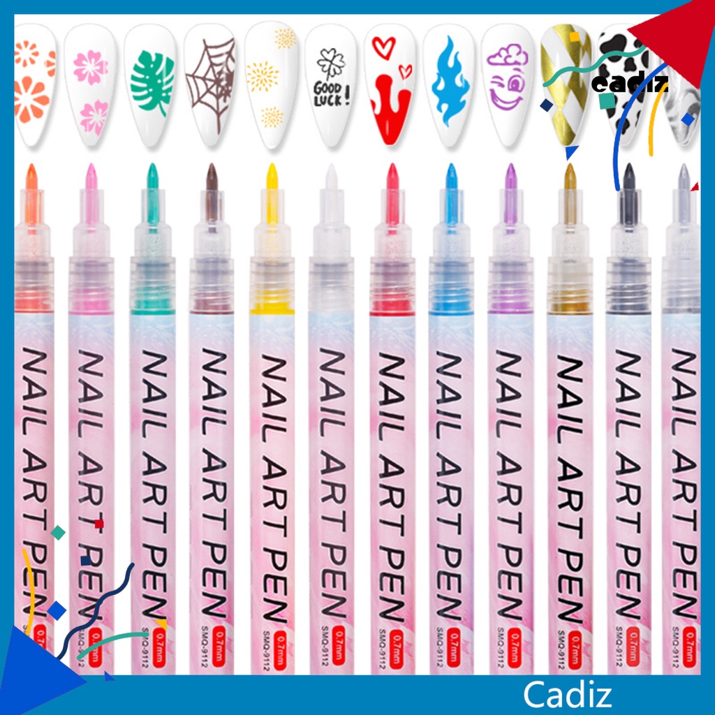 Bút Vẽ Trang Trí Móng Nghệ Thuật Nhanh Khô Chống Rò Rỉ Màu Sắc Đẹp Mắt DIY