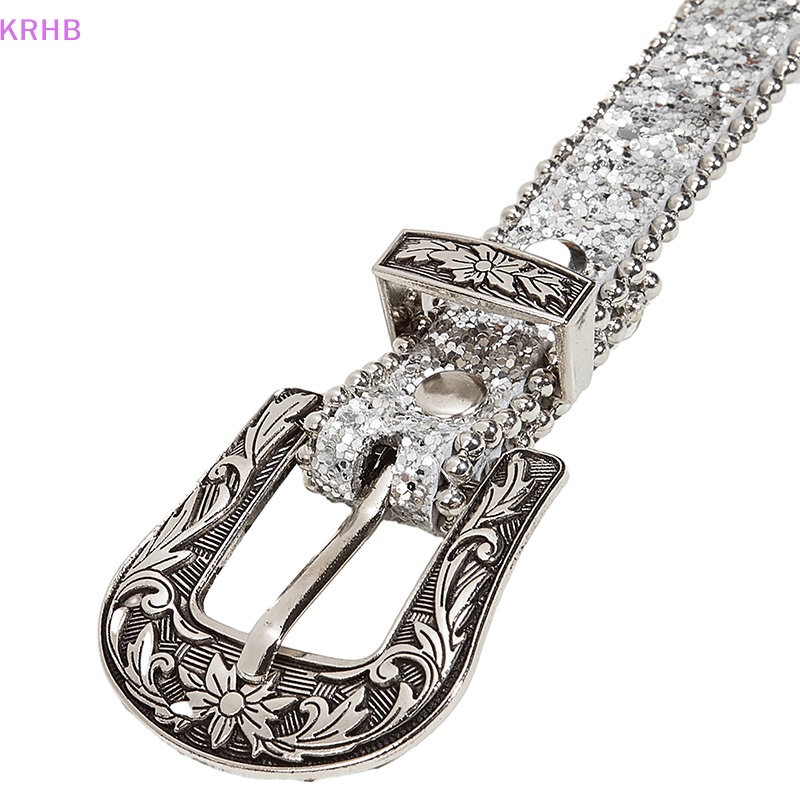 Thắt Lưng Da PU Đính Đá Phong Cách Cao Bồi Y2K Thời Trang Dành Cho Nam Nữ Mới