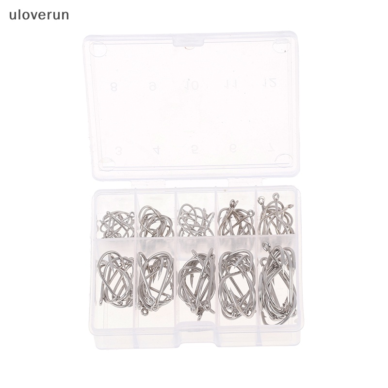 Hộp 100 Lưỡi Câu Cá Bằng Thép Carbon Chất Lượng Cao