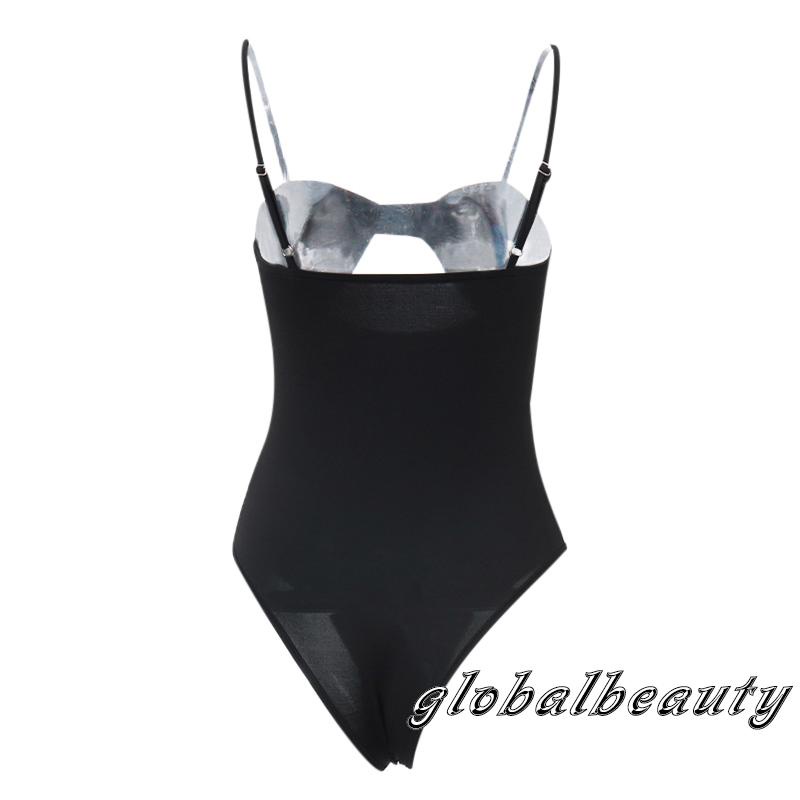 Bộ Áo Liền Quần Hai Dây Màu Trơn Khoét Lỗ Trước Gợi Cảm Cho Nữ