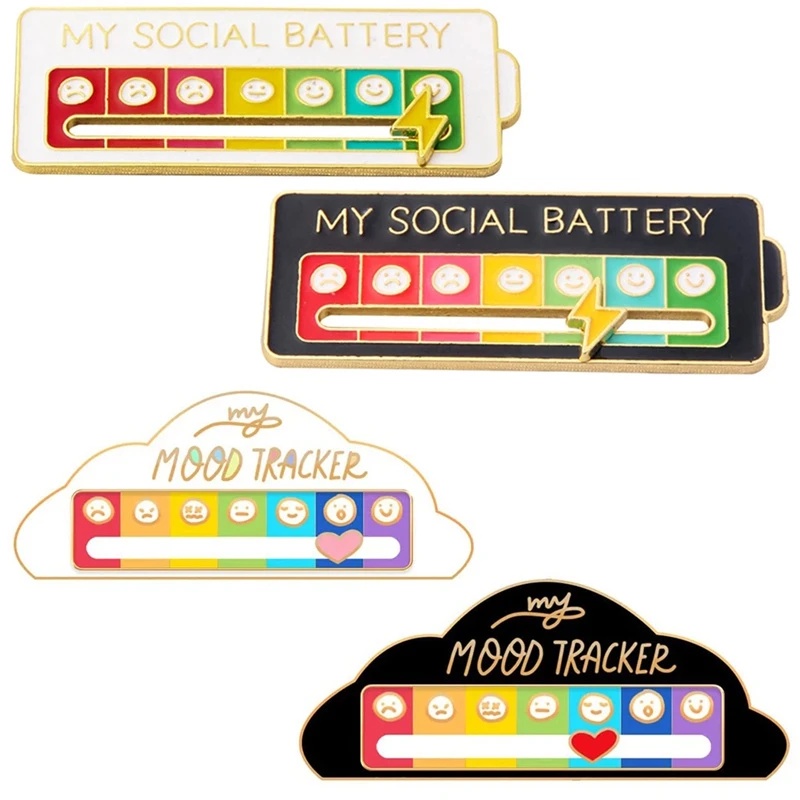 Trâm Cài Áo Tráng Men Hình Tâm Trạng Thay Đổi Theo Tâm Trạ