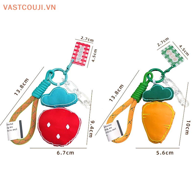 Dây Vải Mềm Treo Móc Khóa / Túi Xách Hình Trái Cây Dễ Thương