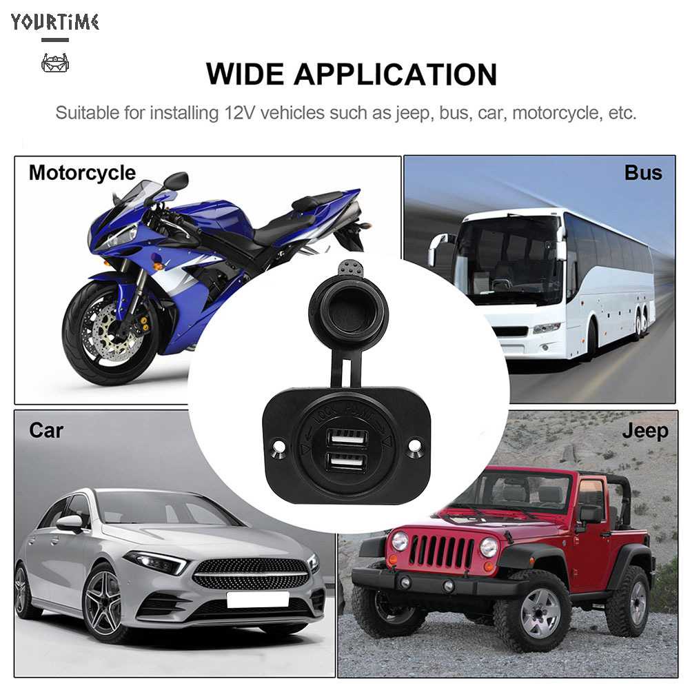 Ổ Cắm Sạc Hai Cổng USB 12V Chống Thấm Nước Cho Xe Hơi / Xe Máy /