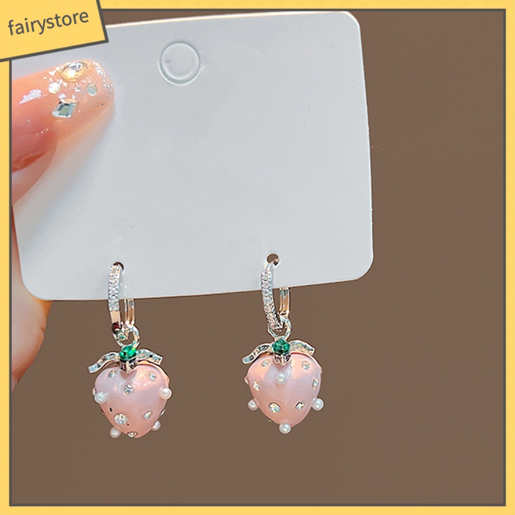 1 Đôi Bông Tai Hình Tròn Đính Đá / Ngọc Trai Giả Phong Cách Hàn Quốc Thời Trang