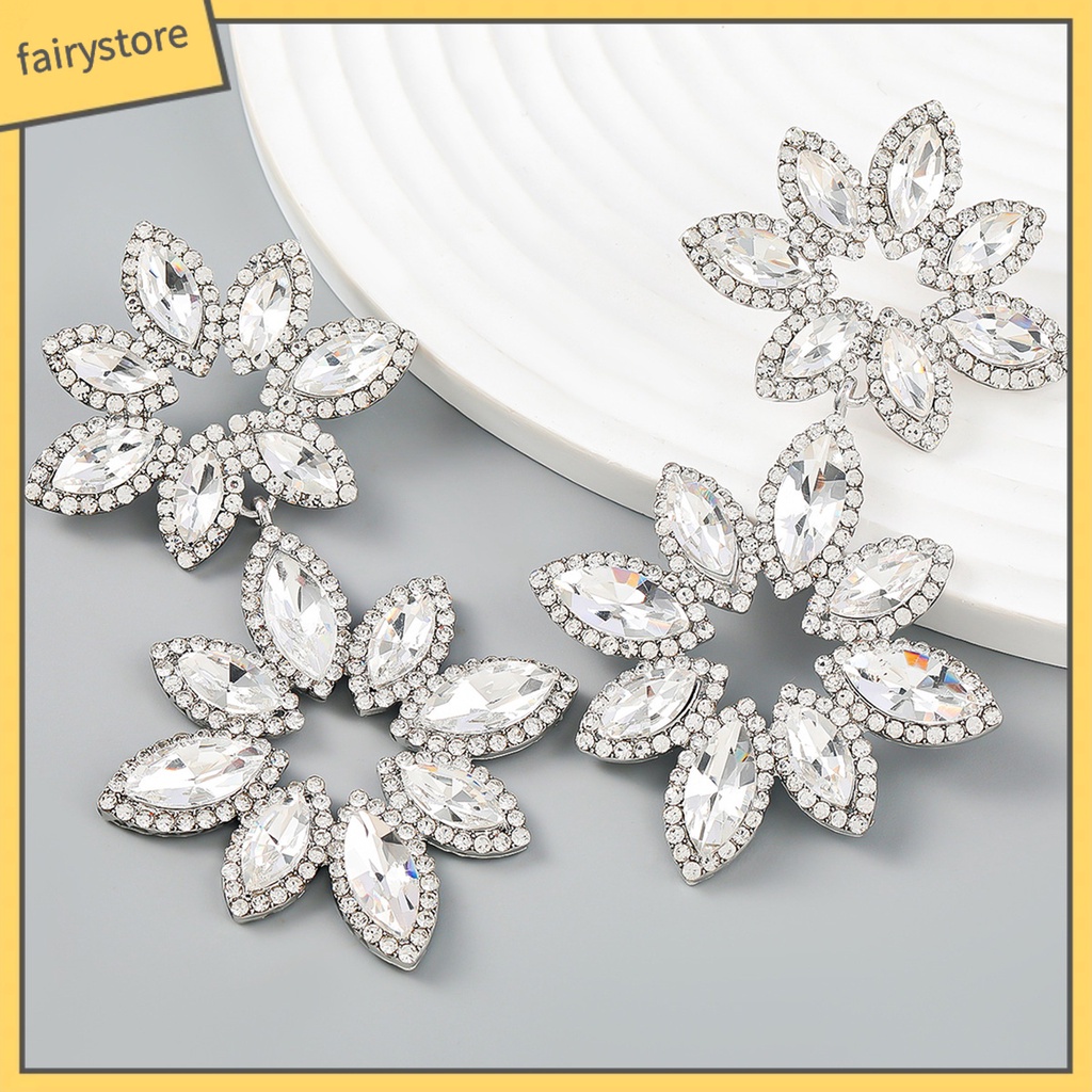 1 Đôi Bông Tai Nhiều Lớp Đính Đá Sang Trọng