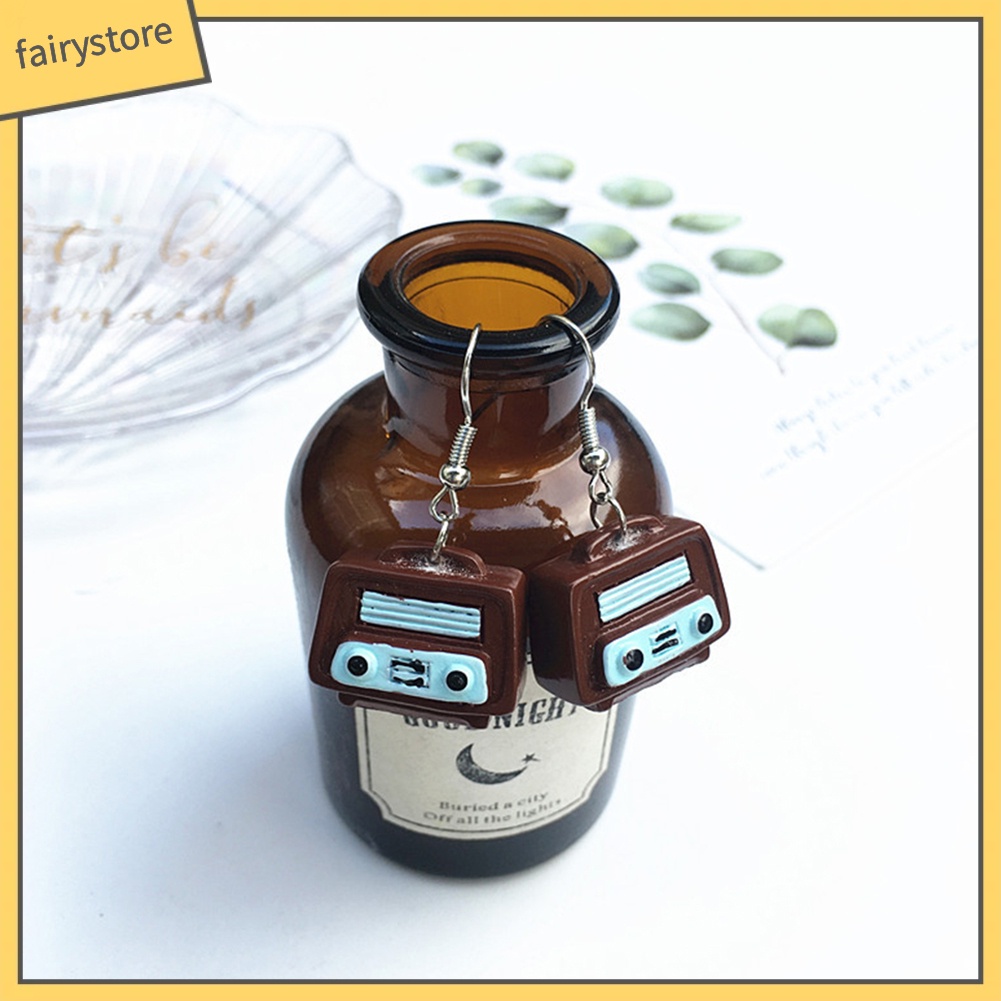 Bông Tai Hình Radio Phonograph Phong Cách Vintage Dành Cho Nữ