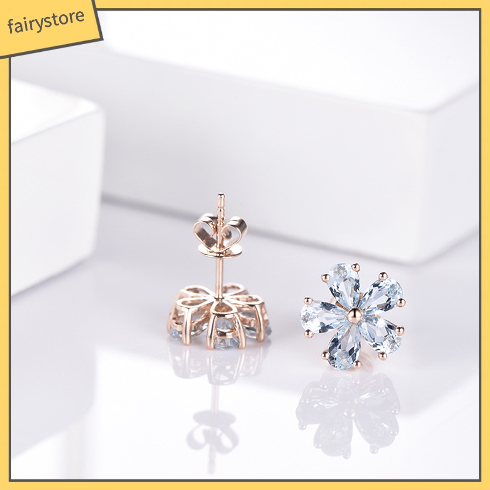 Đôi Khuyên Tai Hình Giọt Nước Đính Đá Zircon Thời Trang Cho Nữ