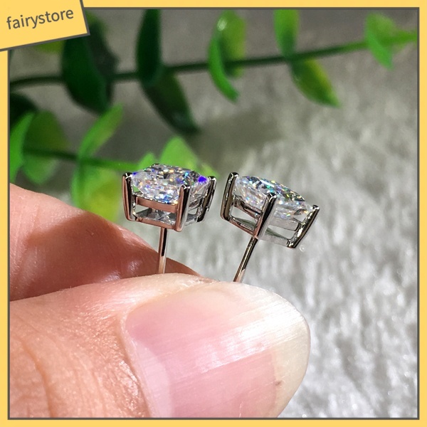 Đôi Khuyên Tai Đính Đá Zirconia Hình Vuông Mini Thời Trang Cho Nữ