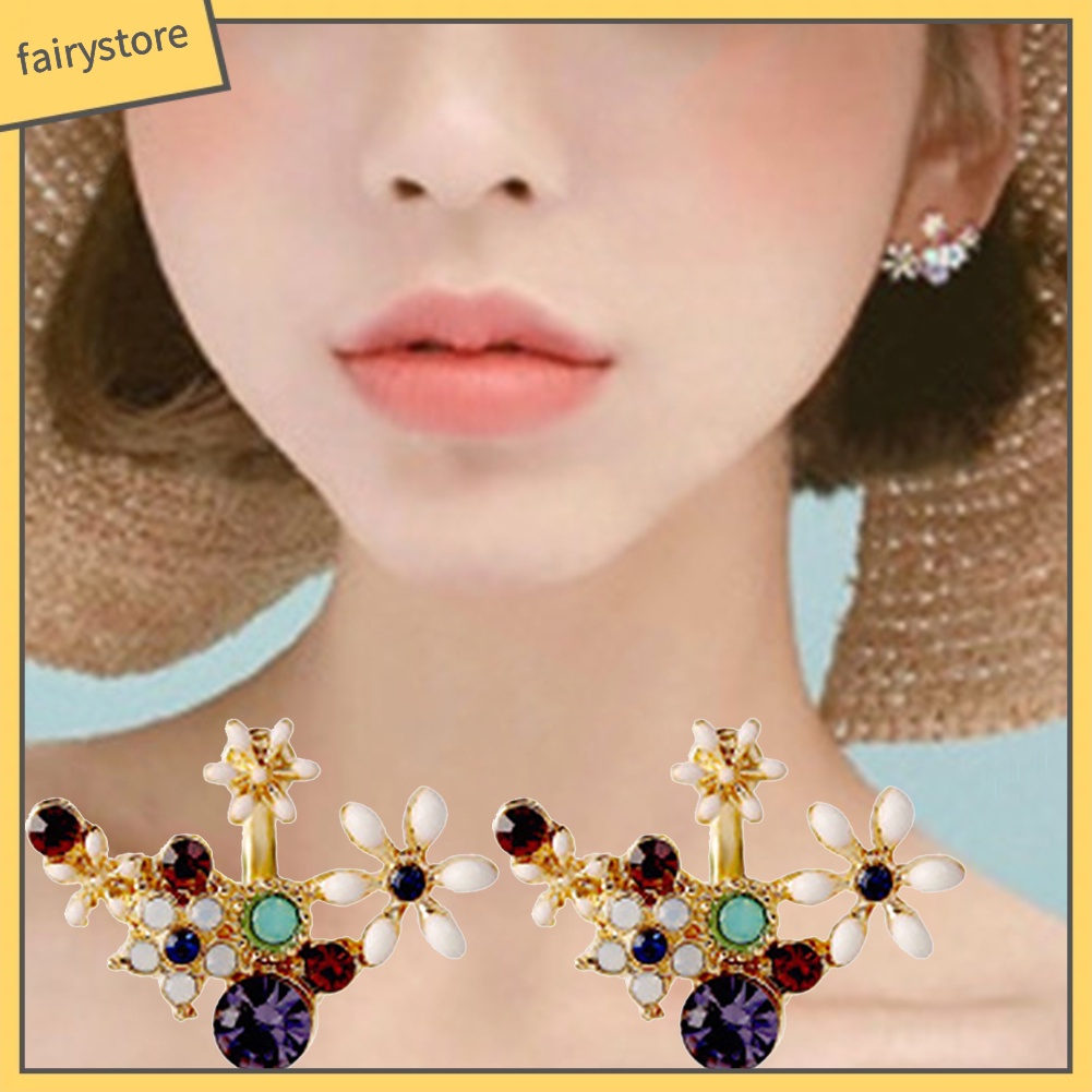 Bông Tai Hình Tròn / Trái Tim / Giọt Nước Đính Đá / Ngọc Trai Giả Thời Trang Cho Nữ