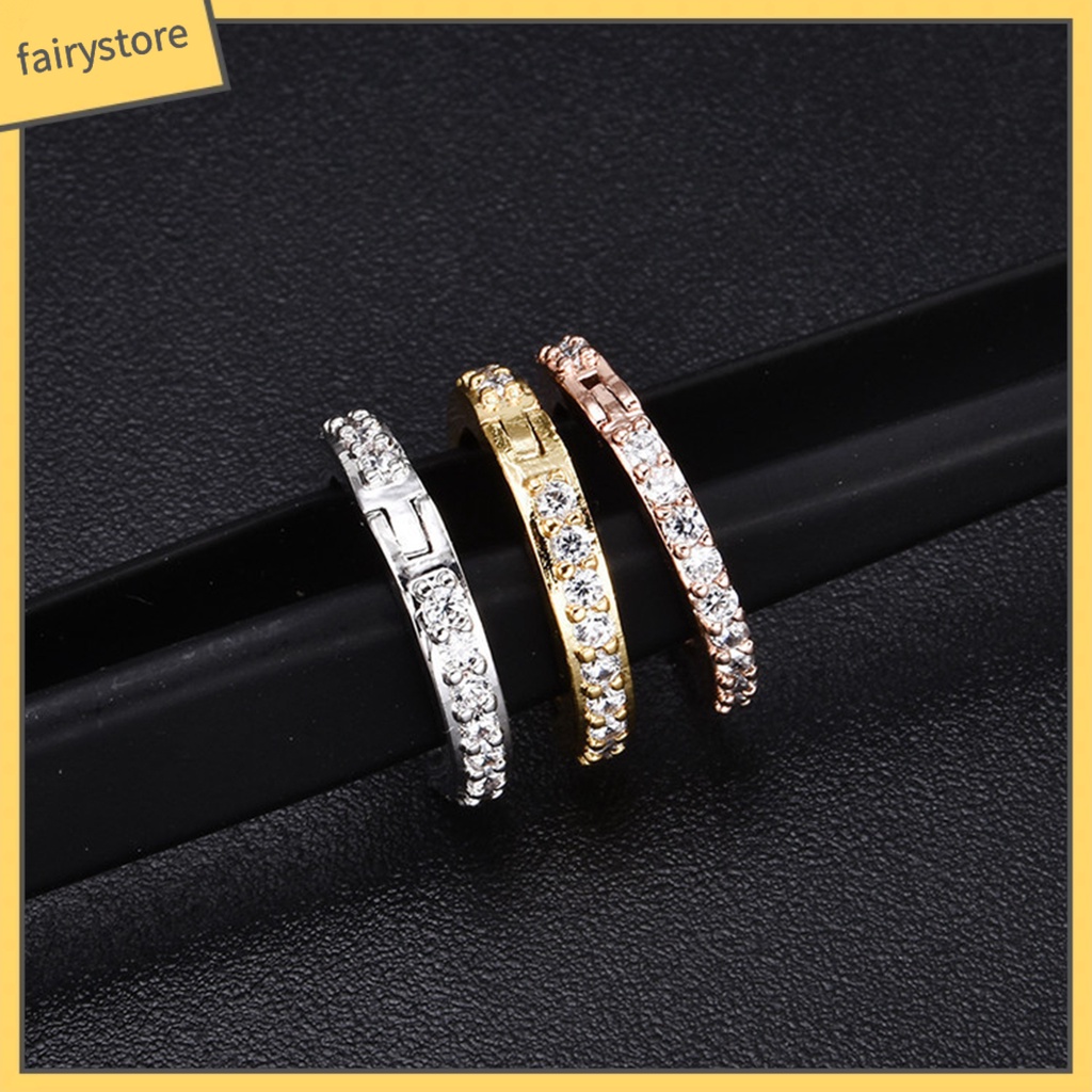 Khuyên Tai Tròn Đính Đá Mini Đơn Giản Dành Cho Nữ