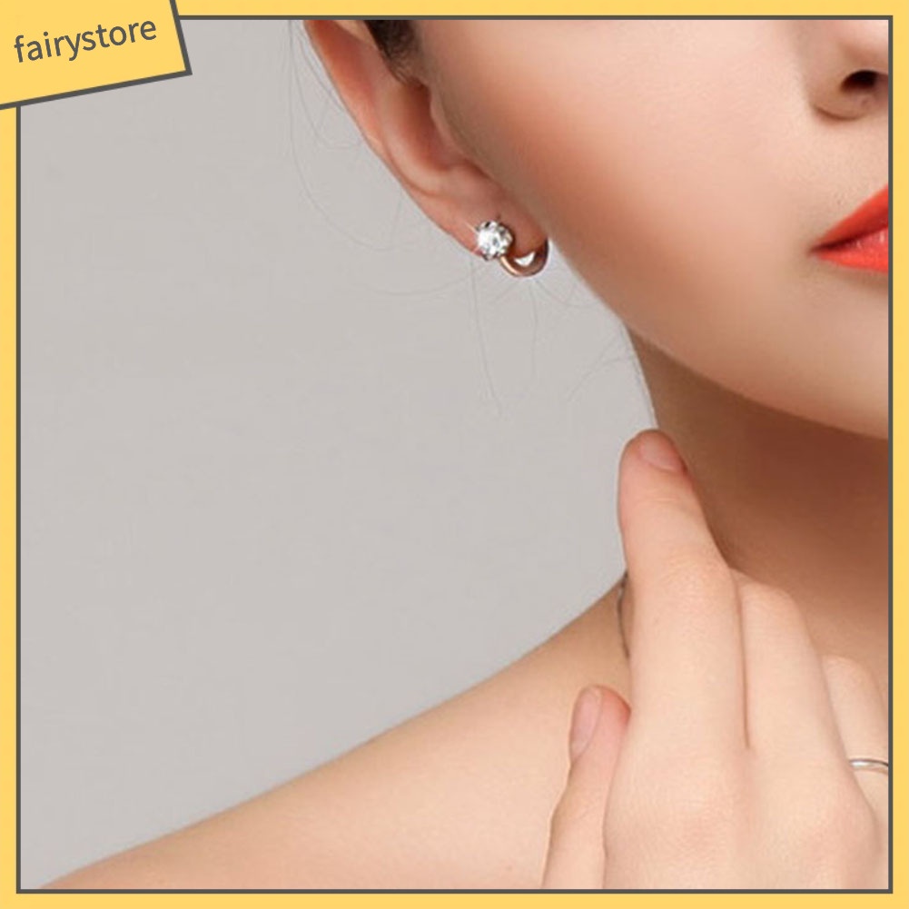 Bông Tai Tròn Đính Đá Thời Trang Dành Cho Nữ