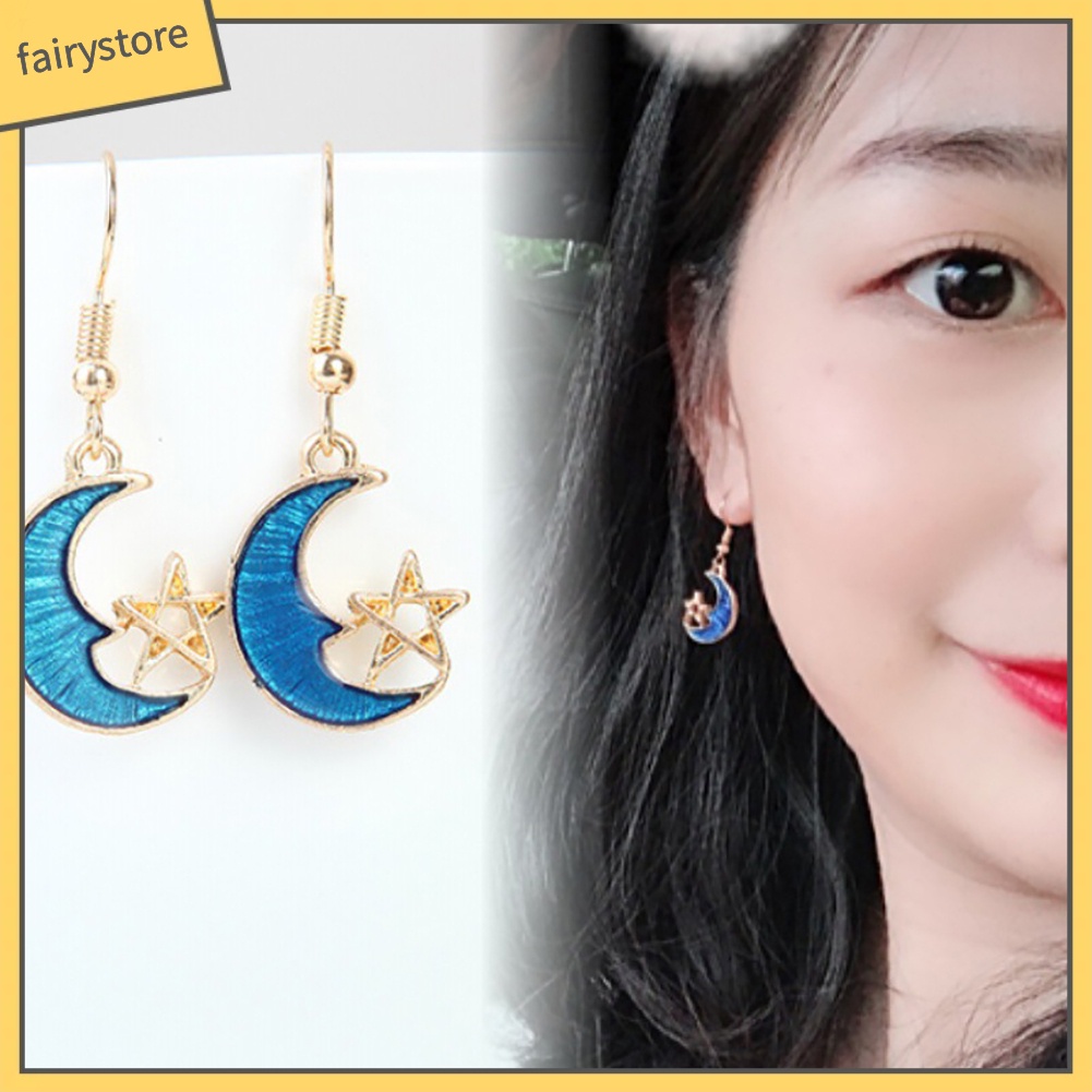 Đôi Bông Tai Hình Trăng Sao Thời Trang Cho Nữ