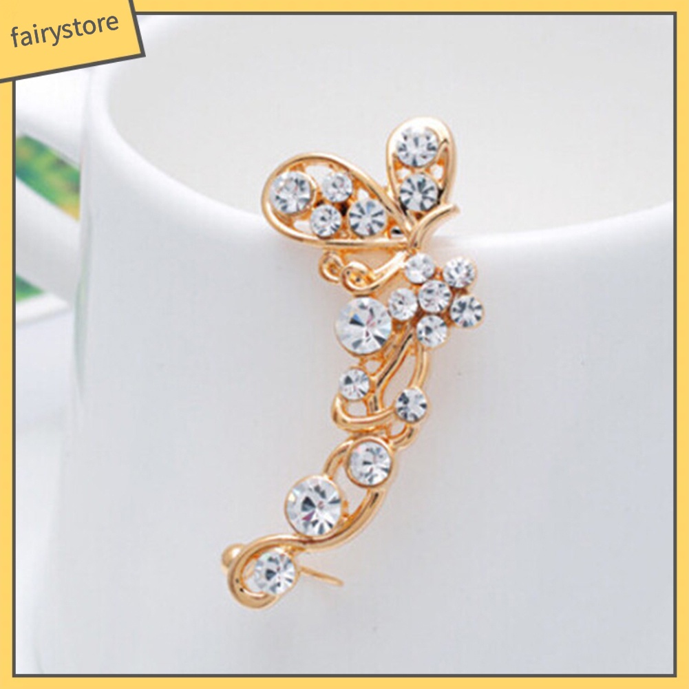 1 Chiếc Khuyên Tai Hình Bướm Đính Đá Ngọt Ngào Dành Cho Nữ