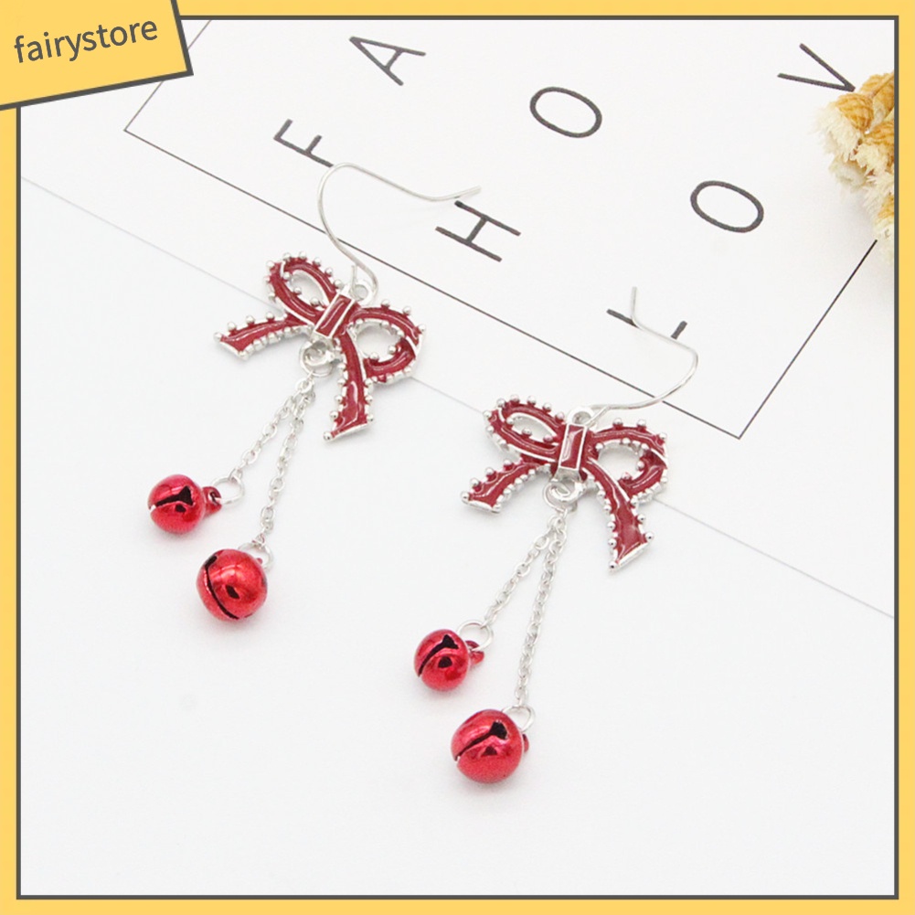 Bông Tai Dáng Dài Hình Nơ / Chuông Thời Trang Cho Nữ