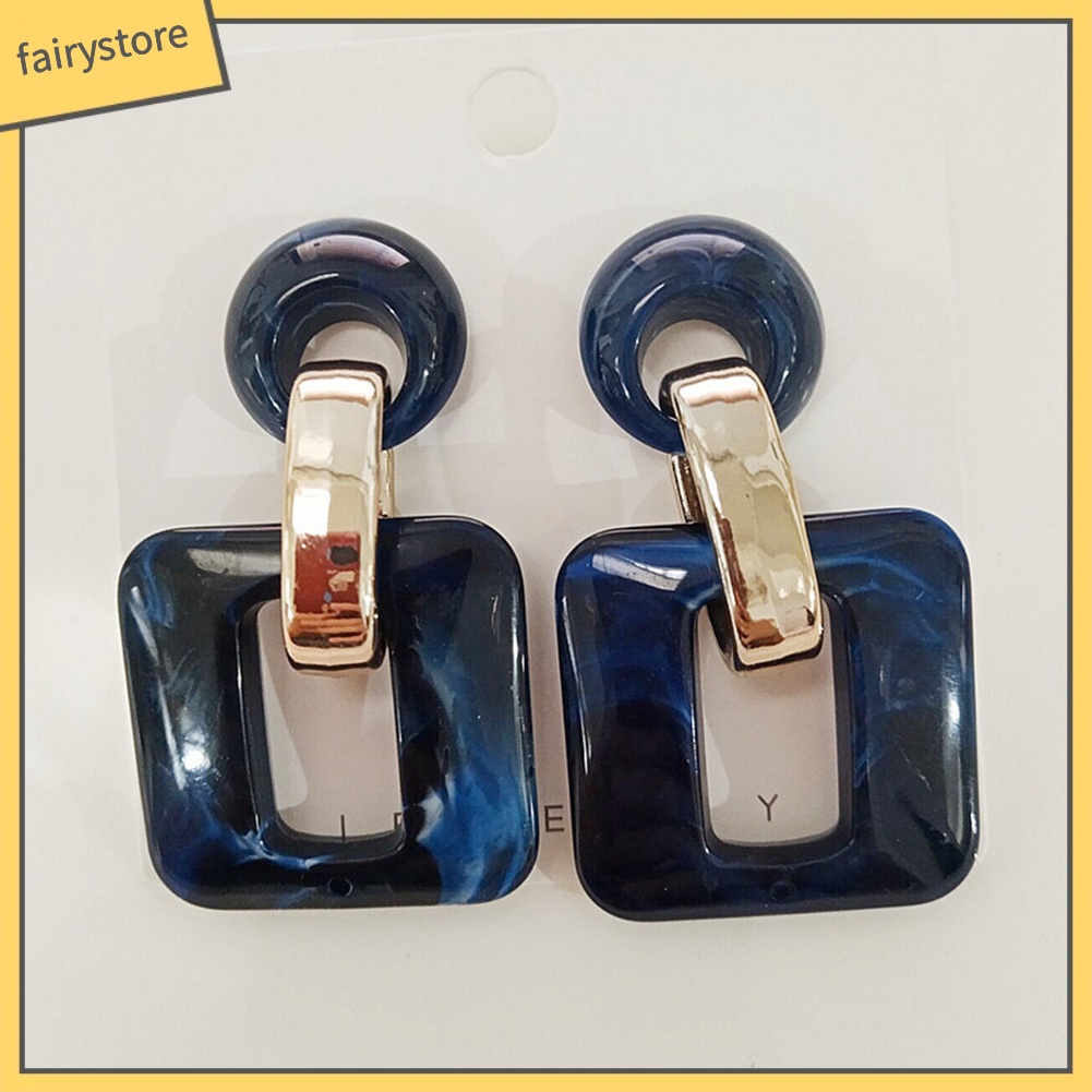 Bông Tai Hình Học Hình Vuông / Tròn Phong Cách Boho Thời Trang Cho Nữ