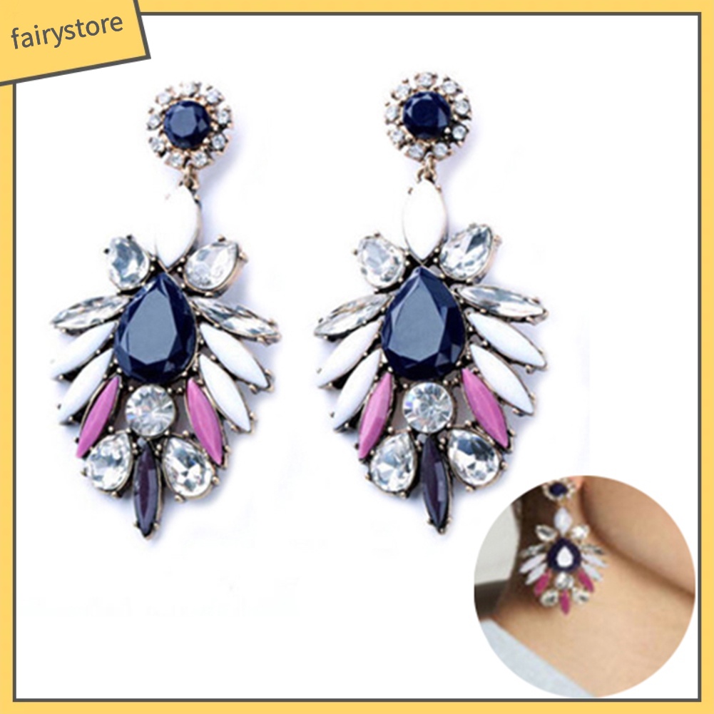 Khuyên Tai Đính Đá Lấp Lánh Thời Trang Cho Nữ