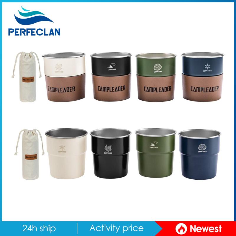 Set 4 Cốc Uống Trà Cà Phê 300ml Bằng Thép Không Gỉ