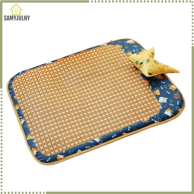 Thảm Làm Mát Mùa Hè Kèm Gối Chống Cắn Cho Thú Cưng Cỡ Nhỏ / Vừa / Lớn