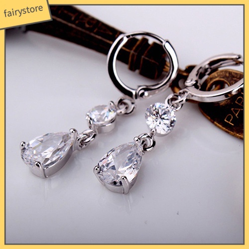 Bông Tai Hình Giọt Nước Đính Đá Thời Trang Dành Cho Nữ