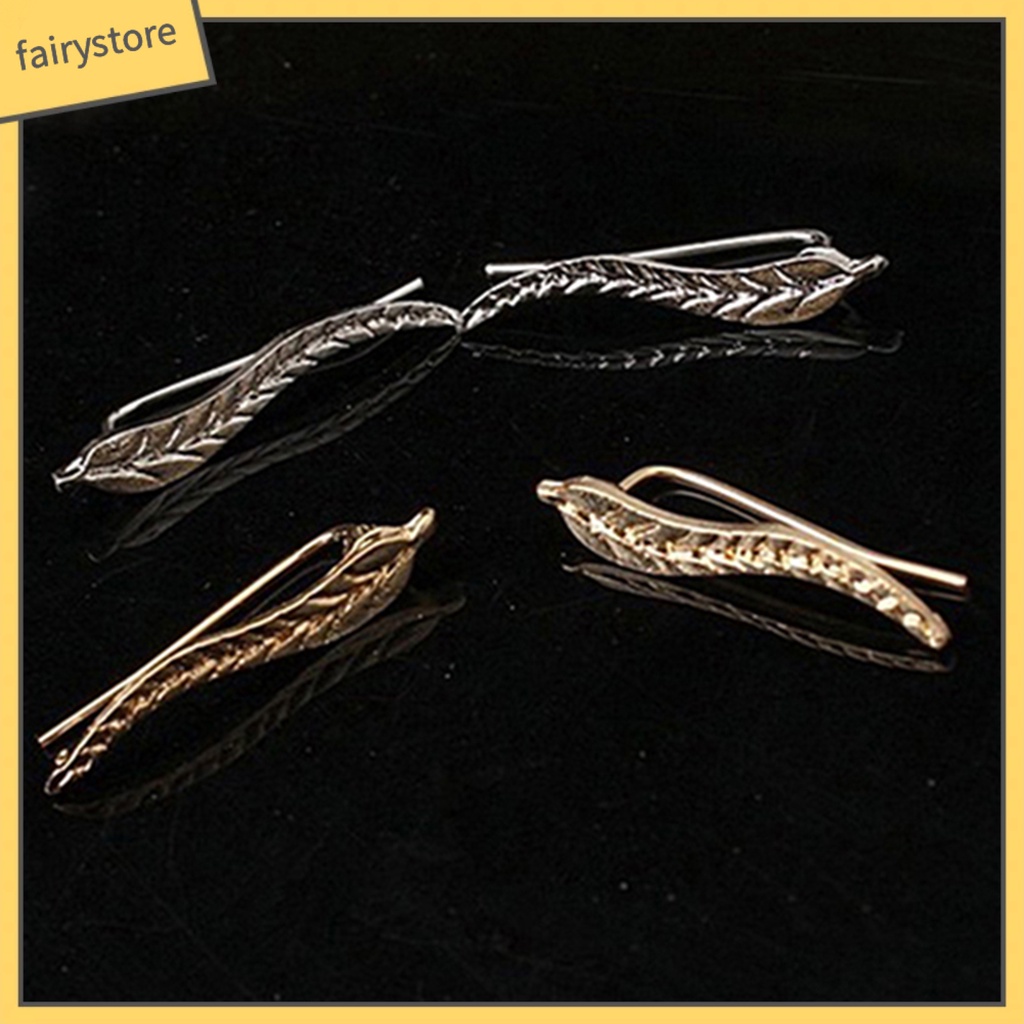 1 Đôi Bông Tai Hình Chiếc Lá Bằng Hợp Kim Thời Trang Dành Cho Nữ