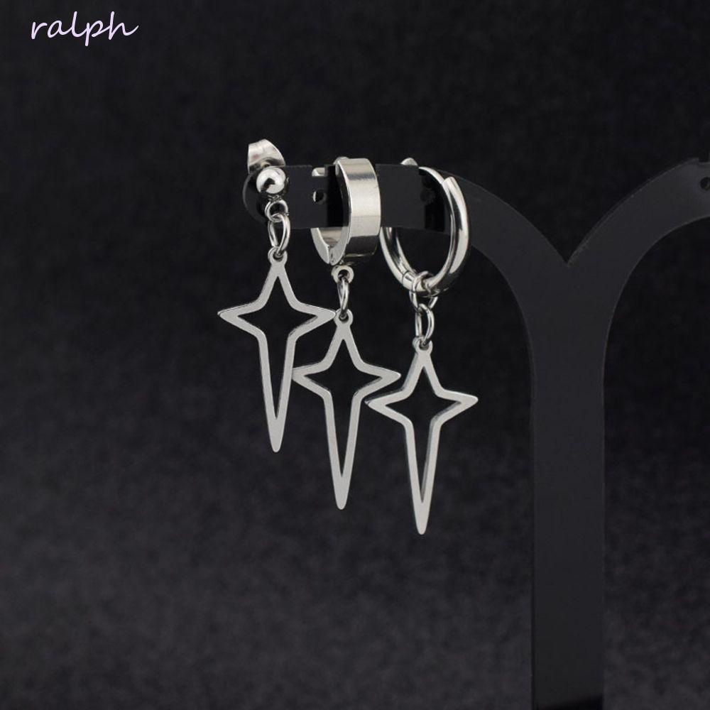 Bông Tai Hình Thánh Giá / Ngôi Sao Bằng Thép Không Gỉ Phong Cách Hip Hop Thời Trang Cho Nam Và Nữ