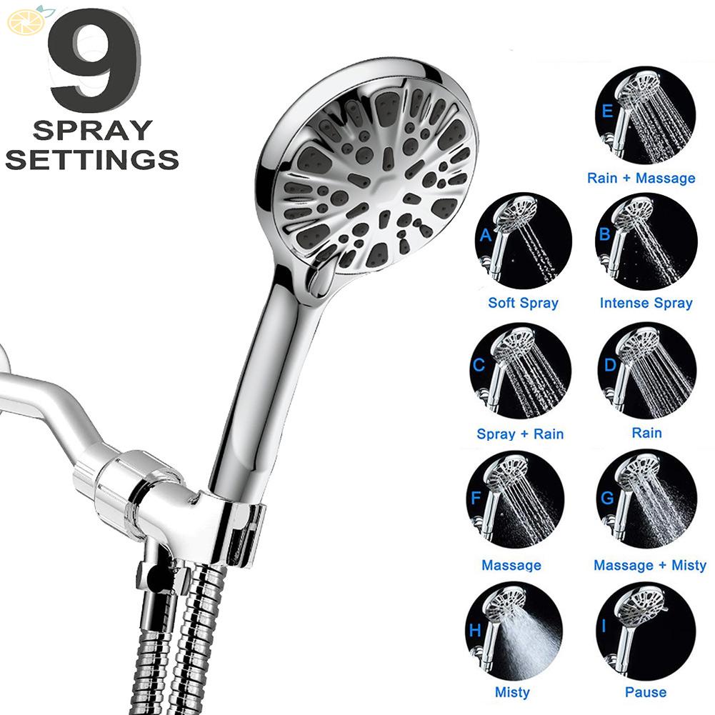 【VARSTR】Multifunctional Chrome Plated Hand Shower with 9 Spray Modes and Water Saving Feature