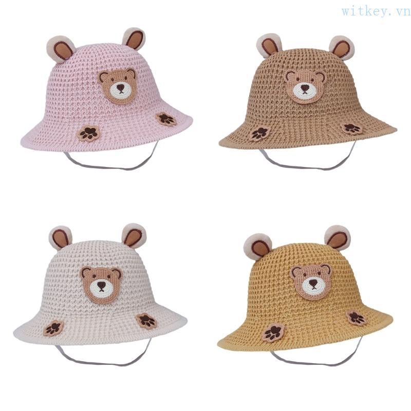 Nón Cối Chống Nắng Hình Gấu Dễ Thương Thời Trang Mùa Hè Cho Bé 0-12 Tháng Tuổi